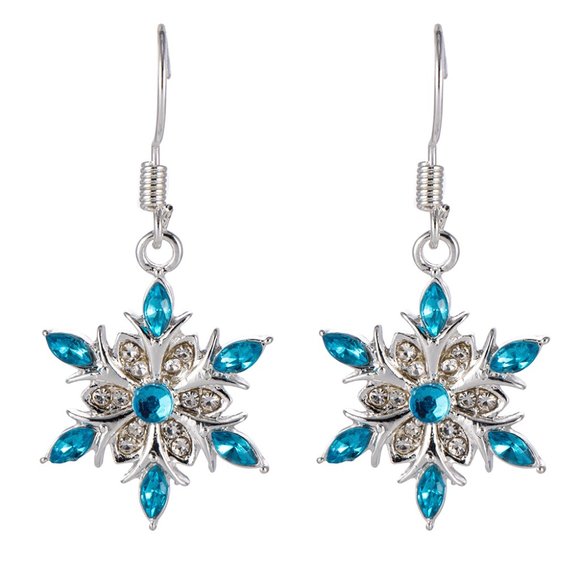 .926 Crystal Snowflake Earrings - Picture 1 of 5
